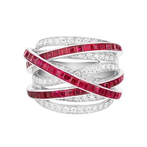 18K Ruby & Diamond Crossover Ring